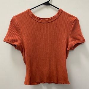 Urban Outfitters ribbed burnt orange cropped top